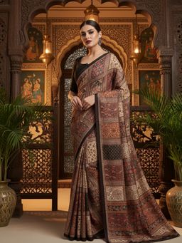 Fashion Petals - Silk Women's Pashmina Printed Saree with Unstitched Blouse