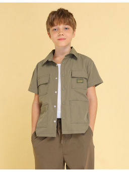 U.S. POLO ASSN. - Kids Boys Solid Boxy Fit Shirt Olive