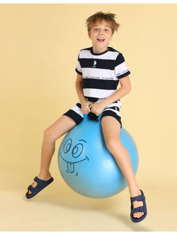 U.S. POLO ASSN. - Kids Boys Horizontal Stripes Regular Fit T-Shirt Navy Blue