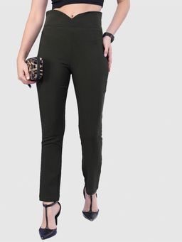 Freehand - Olive Solid Slim Jeggings