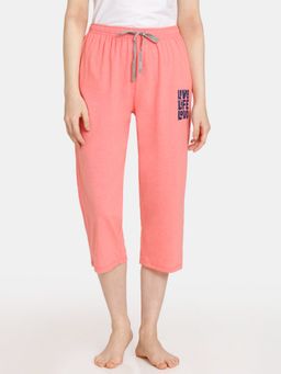 Zivame - Rosaline Rural Charm Knit Cotton Capri - Salmon Rose