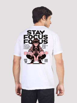 Greylongg - Men White Polyester Graphic T-Shirt