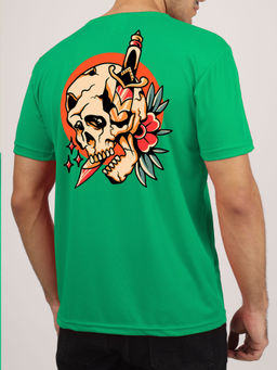 Greylongg - Men Green Polyester Graphic T-Shirt