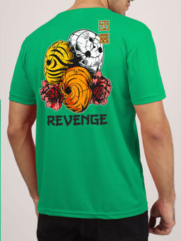 Greylongg - Men Green Polyester Graphic T-Shirt