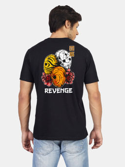 Greylongg - Men Black Polyester Graphic T-Shirt