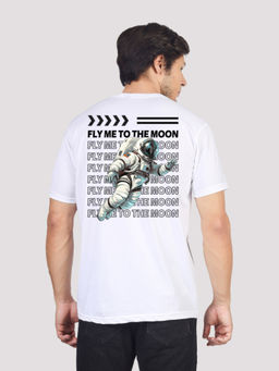 Greylongg - Men White Polyester Graphic T-Shirt