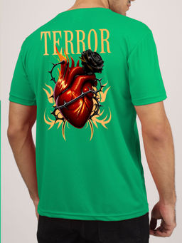 Greylongg - Men Green Polyester Graphic T-Shirt