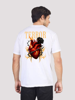 Greylongg - Men White Polyester Graphic T-Shirt