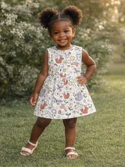 Mi Arcus - Cotton Printed Knitted Sleeveless Frock