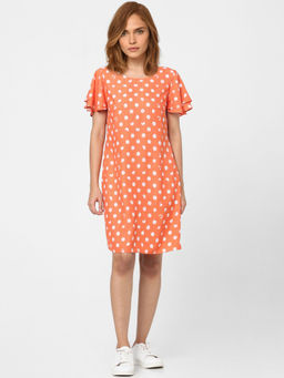 VERO MODA - Women Polka Dot Orange Dress