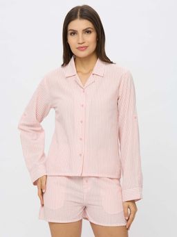 Ammarzo - Pink Stripes Regular Shirt and Shorts