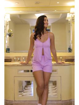 Ammarzo - Lavender Solid Regular Cami Top and Shorts