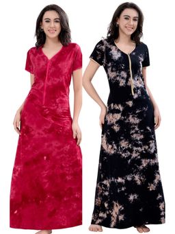 PIU - Multi-Color Tie & Dye Regular Nightdress
