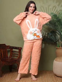 TAG 7 - Peach Textured Regular Sweatshirt and Pant