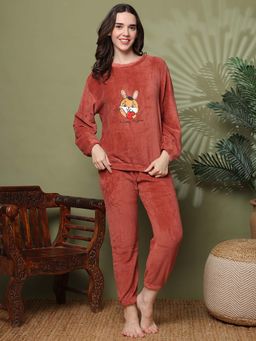 TAG 7 - Rust Textured Regular Sweatshirt and Pant