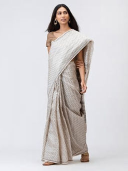 Fabindia - Silk Tussar Block Printed Sari