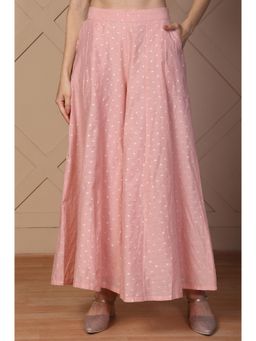Aurelia - Women Pink Polka Dot Flared Cotton Palazzo