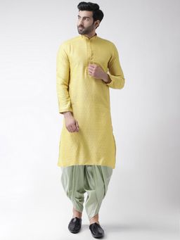 KISAH - Men Yellow Kurta (Set of 2)
