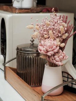 Coastal Habitat - Blush Blossom Bunch and Vase Combo