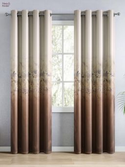 Haus & Kinder - 100% Polyester Blackout Digital Printed Door Curtain Mocha (4x7 Feet)
