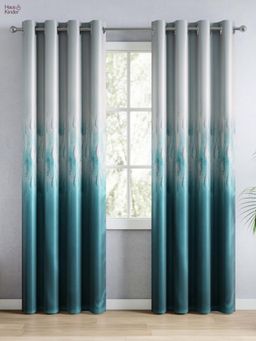 Haus & Kinder - 100% Polyester Blackout Digital Printed Door Curtain Turquoise (4x7 Feet)