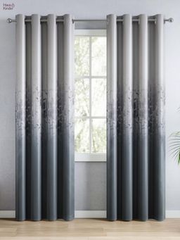 Haus & Kinder - 100% Polyester Blackout Digital Printed Door Curtain Ash Grey (4x7 Feet)