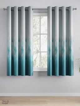 Haus & Kinder - 100% Polyester Blackout Printed Window Curtain Ash Grey (4X5 Feet)
