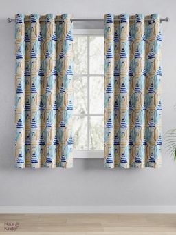 Haus & Kinder - 100% Polyester Blackout Digital Printed Window Curtain Multi-Color (4X5 Feet)