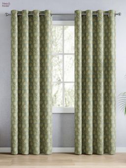 Haus & Kinder - 100% Polyester Blackout Digital Printed Door Curtain Mist (4x7 Feet)