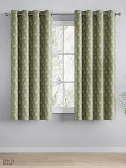 Haus & Kinder - 100% Polyester Blackout Digital Printed Window Curtain Mist (4X5 Feet)