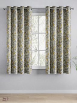 Haus & Kinder - 100% Polyester Blackout Digital Printed Window Curtain Grey (4X5 Feet)