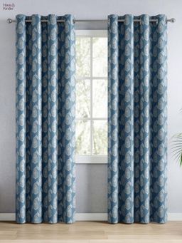 Haus & Kinder - 100% Polyester Blackout Digital Printed Door Curtain Pale Blue (4x7 Feet)