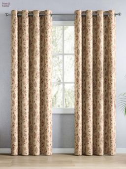 Haus & Kinder - 100% Polyester Blackout Digital Printed Door Curtain Cream (4x7 Feet)