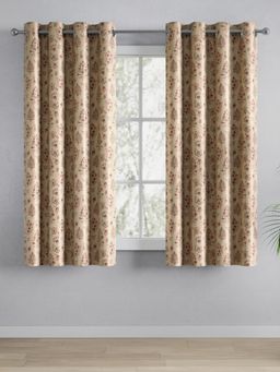 Haus & Kinder - 100% Polyester Blackout Digital Printed Window Curtain Cream (4X5 Feet)