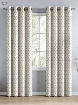 Haus & Kinder - 100% Cotton Printed Door Curtain Amber Vale Blue (4x7 Feet)