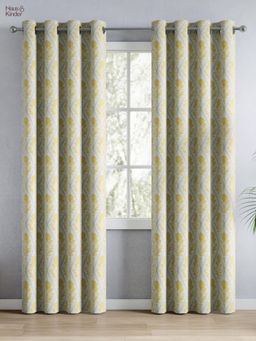 Haus & Kinder - 100% Cotton Printed Door Curtain Sorbet Yellow (4x7 Feet)