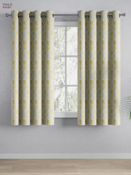 Haus & Kinder - 100% Cotton Printed Window Curtain Sorbet Yellow (4X5 Feet)