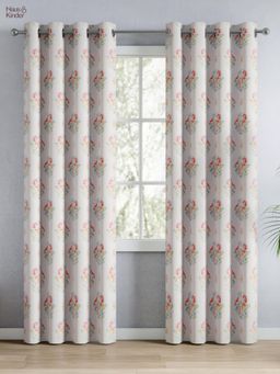 Haus & Kinder - 100% Cotton Printed Door Curtain Whispering Songbird Multi-Color (4x7 Feet)