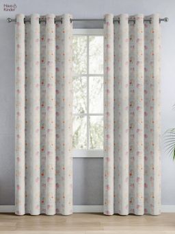 Haus & Kinder - 100% Cotton Printed Door Curtain Floral Siesta Multi-Color (4x7 Feet)