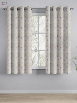 Haus & Kinder - 100% Cotton Printed Window Curtain Floral Siesta Multi-Color (4X5 Feet)