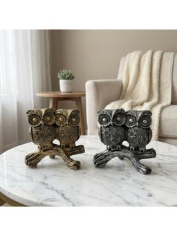 eCraftIndia - Owls Sitting on Branch Decorative Statue Showpiece for Home Decor