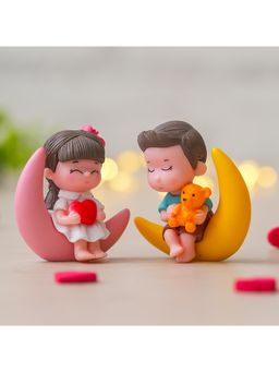 eCraftIndia - Romantic Moon Couple Statue Love Showpiece Valentine Gift