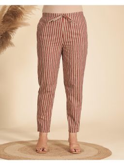 ARAMYA - Multi-Color Soft Cotton Striped Printed Pant for Women