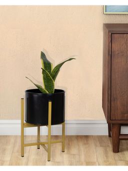 Homesake - Small Planter with Stand Gold Indoor