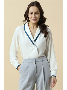 Allen Solly - Women White Solid Long Sleeves Shirt