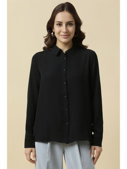 Allen Solly - Women Black Solid Long Sleeves Shirt