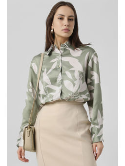 Van Heusen - Women Green Floral Print Long Sleeves Shirt