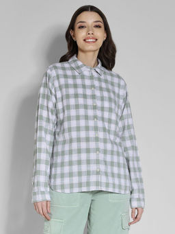 American Eagle - Women Green Checks Shirt