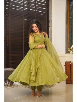 Gahan - Light Green Embroidered Anarkali Kurta with Pant & Dupatta