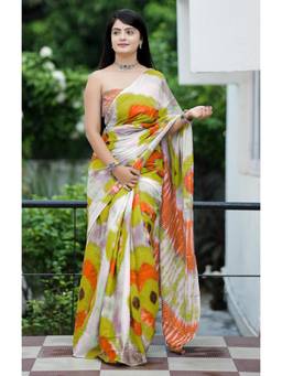 Nyri - Multi-Color Printed Pure Cotton Bagru Saree
